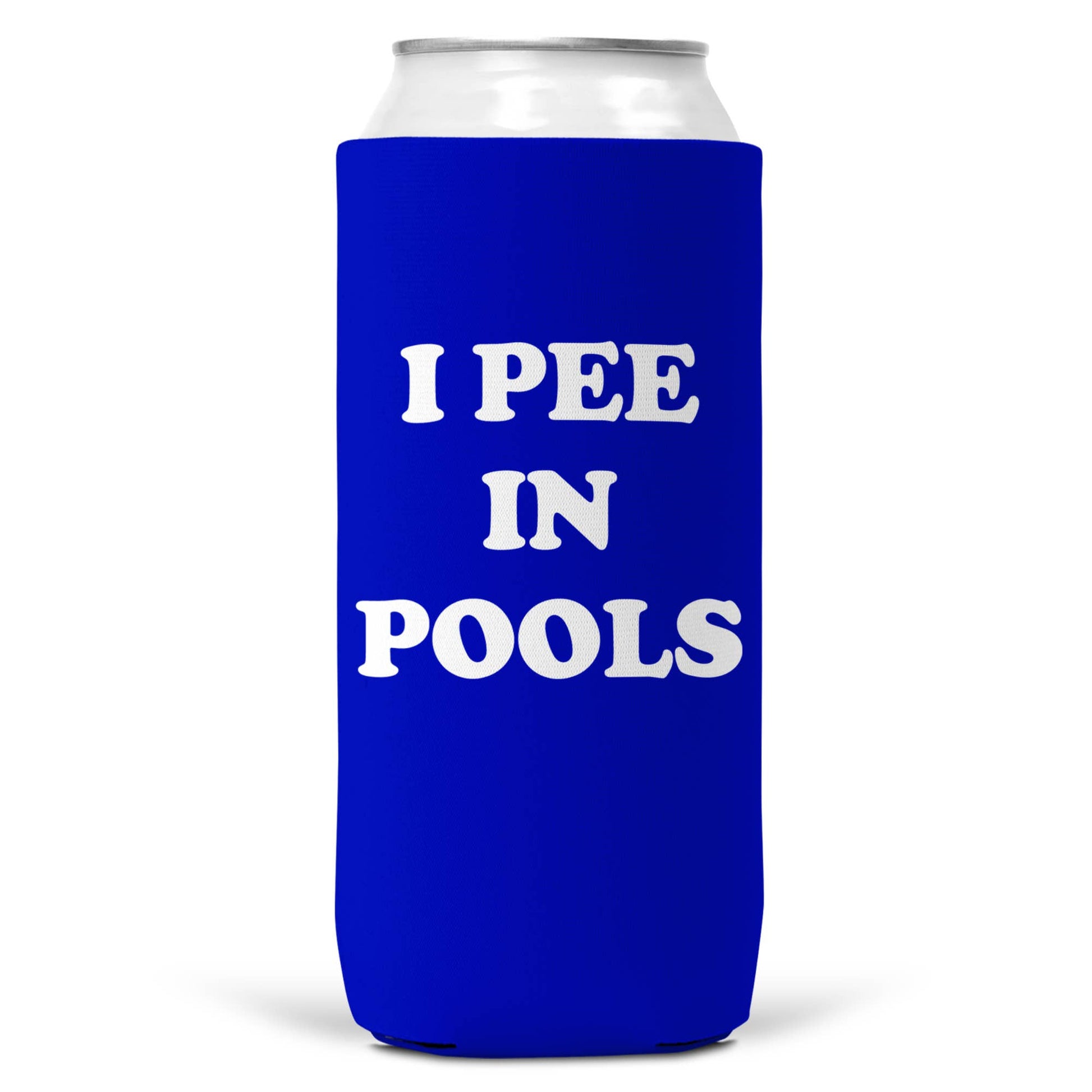 I Pee In Pools SLIM CAN Coozie/ Cooler Can Koozie-0